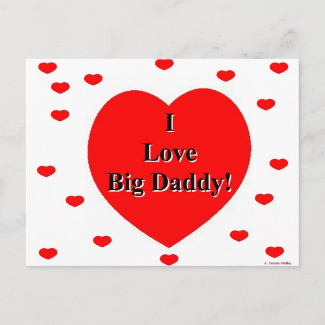 Ich Liebe Big Daddy Hearts Postkarte (Vorderseite)