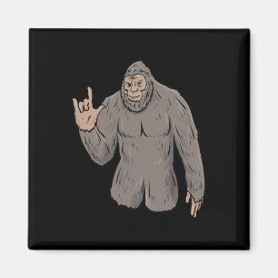 Ich liebe Big Foot ASL-Handgeste Gehörlos Hörverlu Magnet