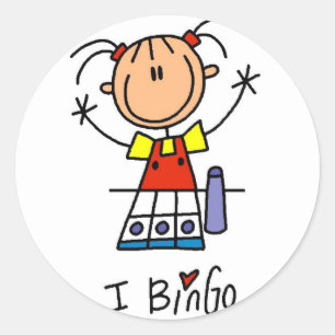 Ich liebe Bingo T-Shirts und Geschenke Runder Aufkleber