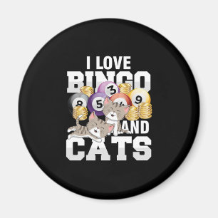 Ich Liebe Bingo und Katzen Katze Kätzchen Glückssp Magnet