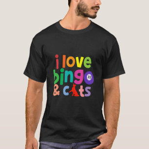Ich liebe Bingo und Katzen Süßes Tier Bingo Design T-Shirt