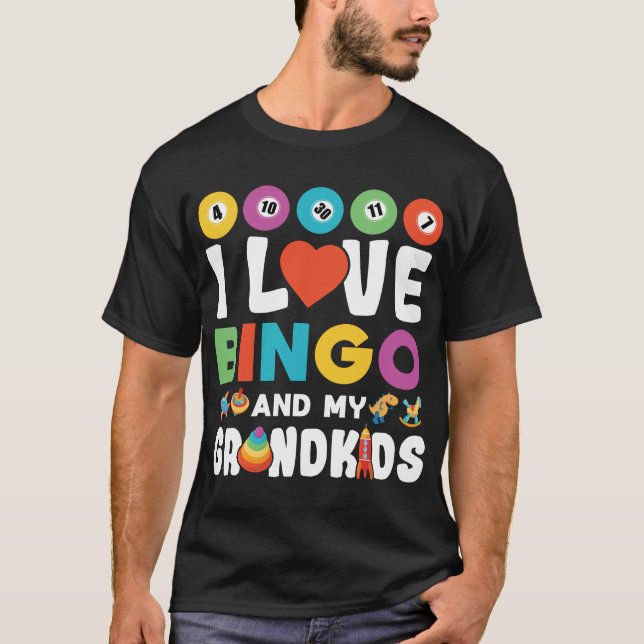 Ich Liebe Bingo und meine Großkinder Funny Lucky T-Shirt (Vorderseite)