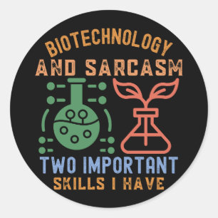 Ich liebe Biotechnologie, Biotechnologie Funny5 Runder Aufkleber