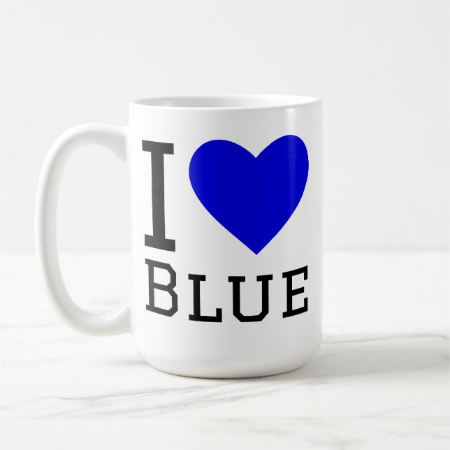 Ich liebe Blau Kaffeetasse (Links)