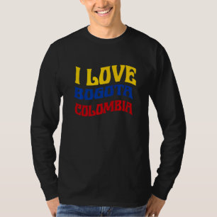 Ich liebe Bogota Kolumbien Flagge Karte Kolumbiani T-Shirt