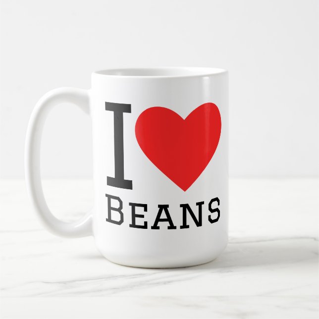 Ich liebe Bohnen Kaffeetasse (Links)