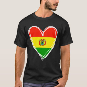 Ich liebe Bolivien Cool Bolivien Flagge Herz Desig T-Shirt