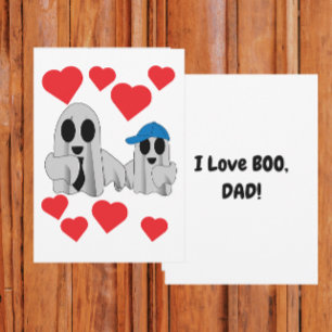 Ich liebe BOO Papa von Sohn Flat Karte