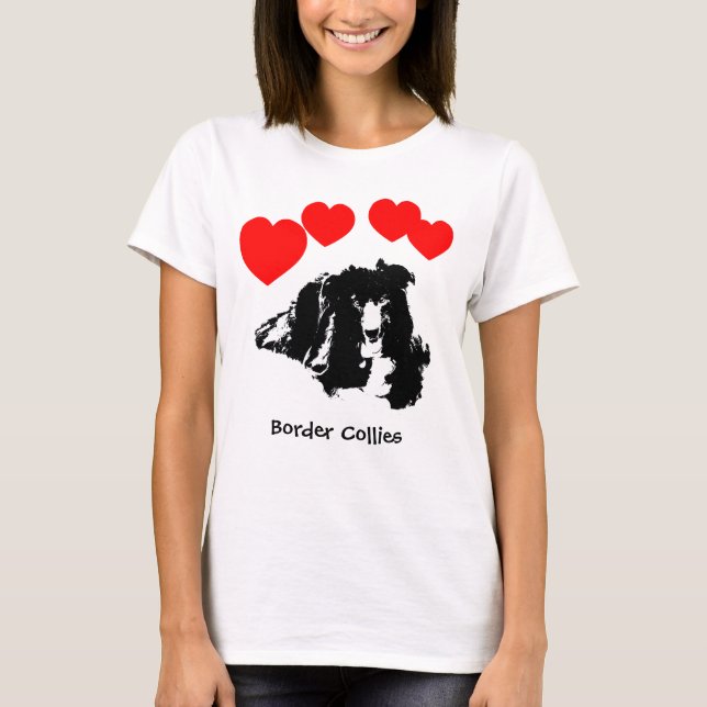 Ich liebe Border Collies Hunde  T-Shirt (Vorderseite)