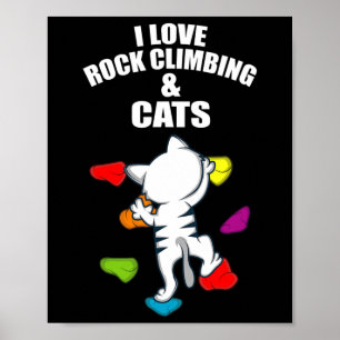 Ich liebe Bouldering und Katzen Boulderer und Katz Poster