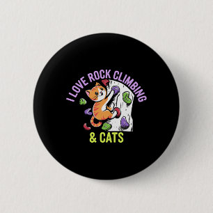 Ich liebe Bouldering und Katzen lieben lustige Kat Button
