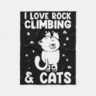 Ich liebe Bouldering und Katzen Süße Kitty Katze K Fleecedecke