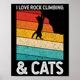 Ich liebe Bouldering und Katzen Süße Kitty Katze L Poster