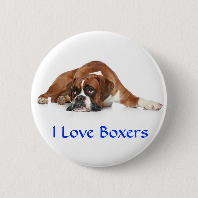 Ich liebe Boxer Pin Button (Vorderseite)