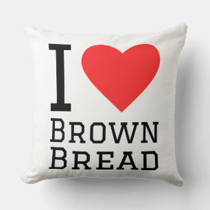 Ich liebe braunes Brot quadratischer Aufkleber Kissen