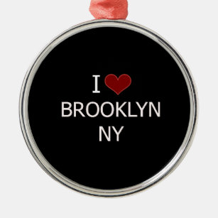 Ich Liebe Brooklyn, NY Silbernes Ornament