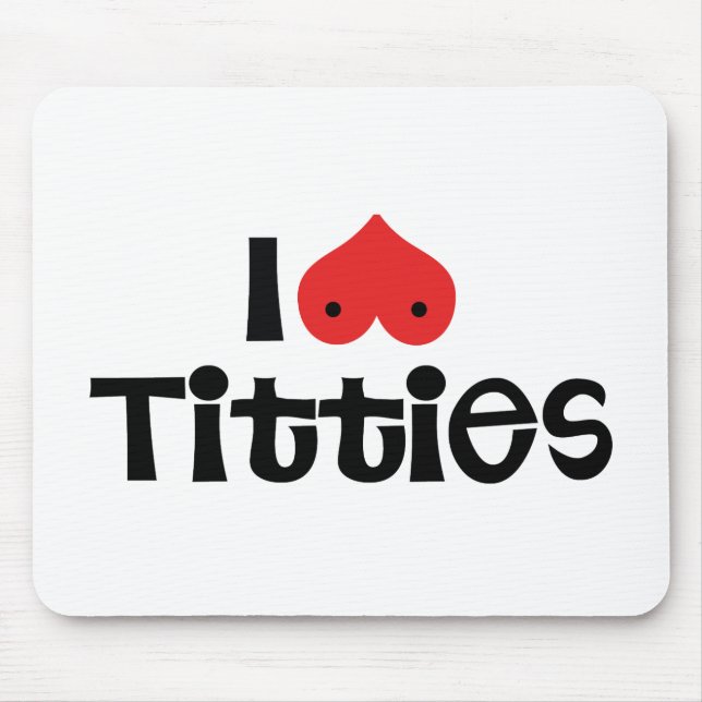 Ich liebe Brüste Mousepad (Vorne)