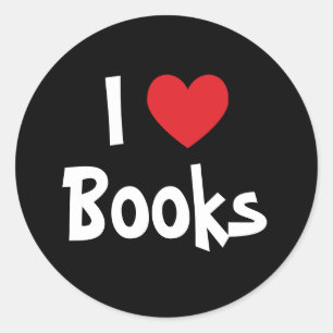 Ich liebe Bücher Runder Aufkleber