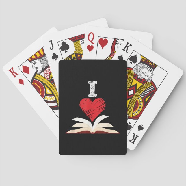 Ich Liebe Bücher Shirt, buchen Sie Lover Geschenk Spielkarten (Rückseite)