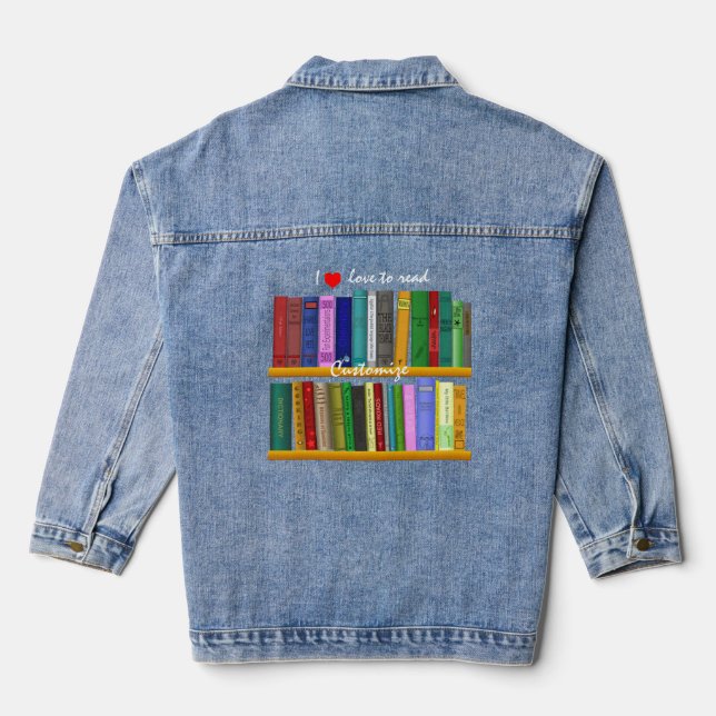 Ich Liebe, Bücher Thunder_Cove lesen Jeansjacke (Rückseite)