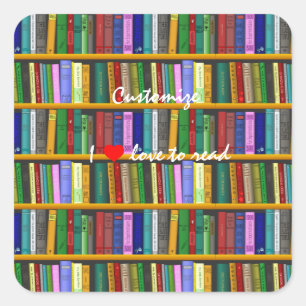 Ich Liebe, Bücher Thunder_Cove lesen Quadratischer Aufkleber