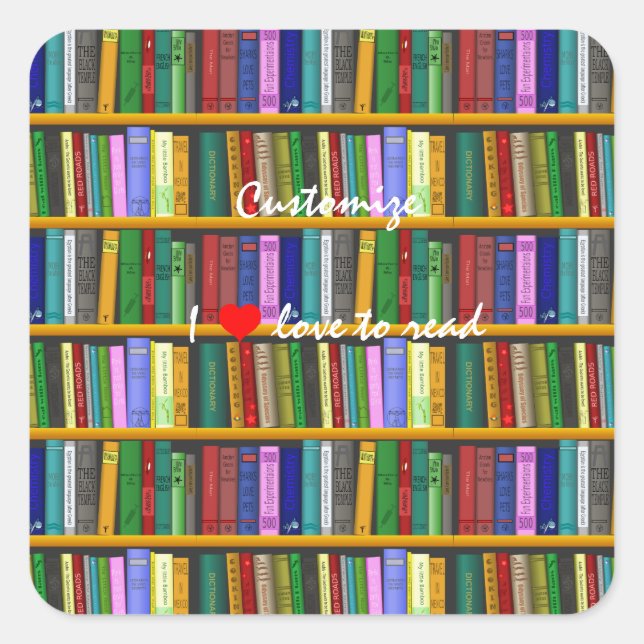 Ich Liebe, Bücher Thunder_Cove lesen Quadratischer Aufkleber (Vorderseite)