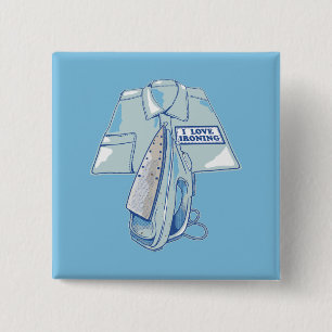 Ich Liebe bügelt lustiges Eisen Button