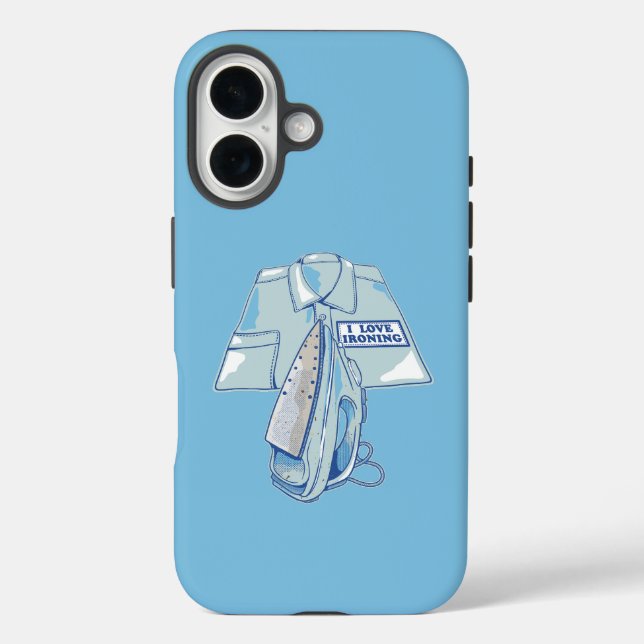 Ich Liebe bügelt lustiges Eisen iPhone 16 Hülle (Rückseite)