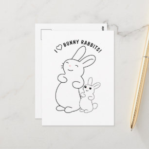 Ich liebe Bunny-Kaninchen Postkarte