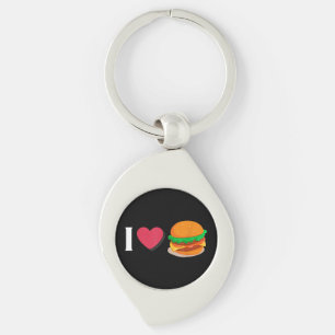 Ich liebe Burger Cheeseburger Ungesunde Ernährung  Schlüsselanhänger