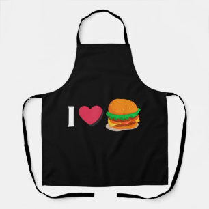 Ich liebe Burger Cheeseburger ungesunde Ernährung Schürze
