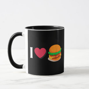 Ich liebe Burger Cheeseburger ungesunde Ernährung Tasse