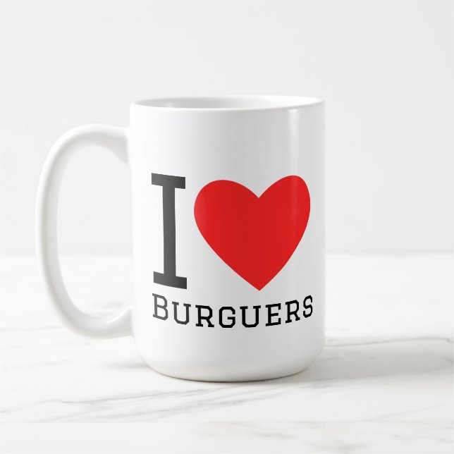 Ich liebe Burger Kaffeetasse (Links)