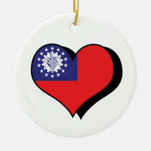 Ich liebe Burma-Ornament Keramik Ornament