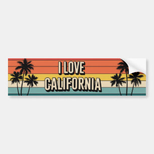 Ich liebe California Retro-Sonnenuntergang-Aufkleb Autoaufkleber