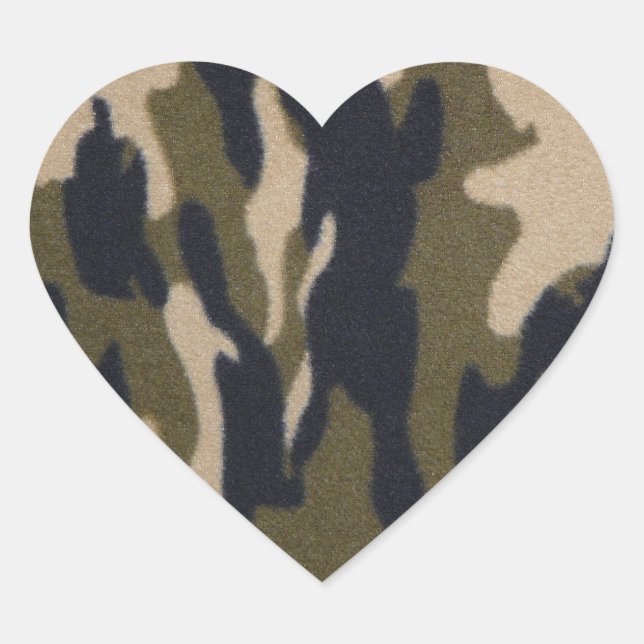 Ich Liebe Camouflage! Herz-Aufkleber (Vorderseite)