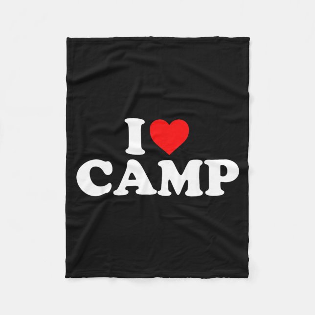 Ich liebe Camping - Herz Fleecedecke (Vorderseite)