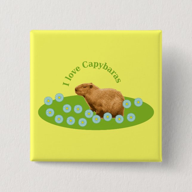 Ich liebe Capybaras Button (Vorderseite)