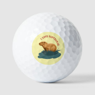 Ich liebe Capybaras Niedliches Capybara-Fan Golfball