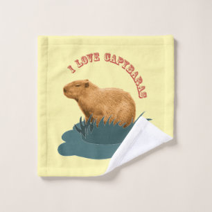 Ich liebe Capybaras Niedliches Capybara-Fan Waschlappen