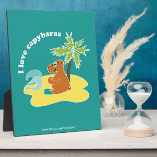Ich liebe Capybaras Tropical Beach Art Fotoplatte