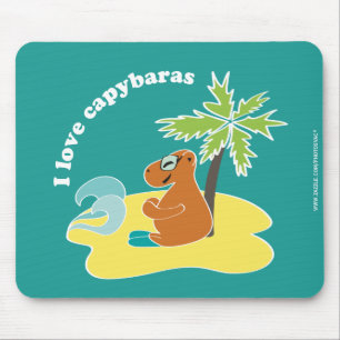 Ich liebe Capybaras Tropical Beach Art Mousepad