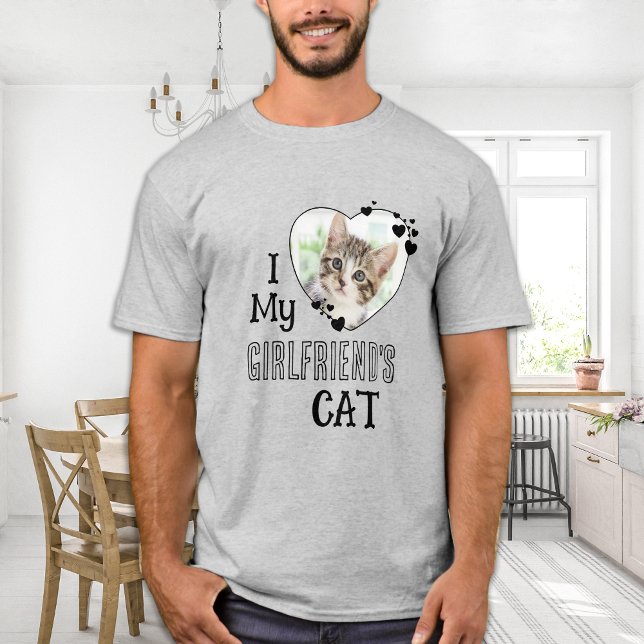 Ich Liebe Cat Custom Niedlich Heart Foto meiner Fr T-Shirt (Von Creator hochgeladen)