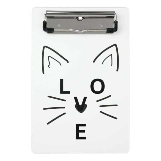 Ich Liebe Cat Niedlich Meow Meow Mini Klemmbrett (Vorderseite)