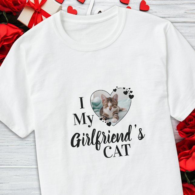Ich Liebe Cat Personalisiert Foto meiner Freundin T-Shirt (Von Creator hochgeladen)