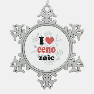 Ich Liebe Cenozoic lustiges Zitat für Wissenschaft Schneeflocken Zinn-Ornament