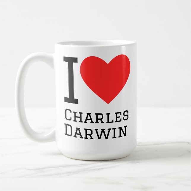 Ich liebe Charles Darwin Kaffeetasse (Links)