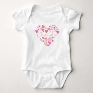 Ich Liebe Charlotte Herz in Rosa Baby Strampler