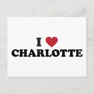 Ich liebe Charlotte North Carolina Postkarte