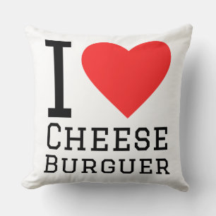 Ich liebe Cheeseburger Kissen